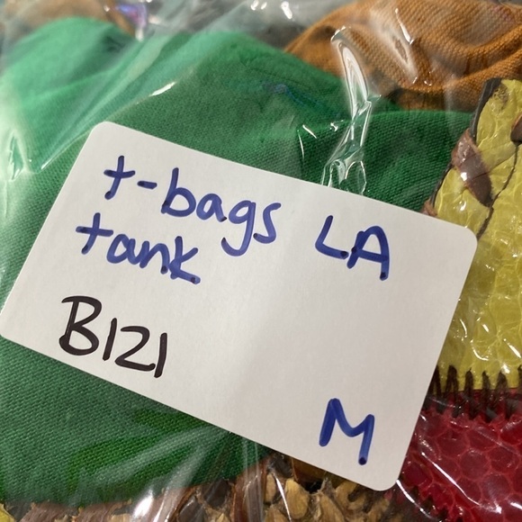 T-bags Los Angeles Green Top with Hand-sewn Leather Collar Size M - Picture 7 of 7